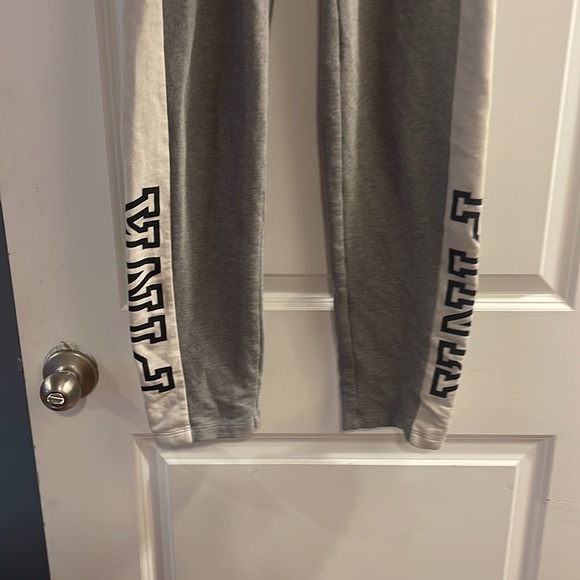 Victoria’s Secret pink small petite, gray and white logo drawstring joggers - Picture 2 of 4